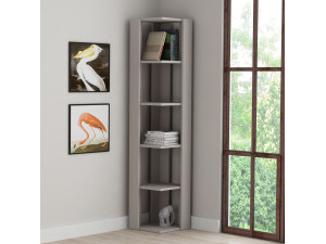 Librería de madera "Nati" - 32 x 32 x 161 cm - Marrón moca claro 2