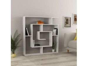 Librería de madera "Labirent" - 125 x 22 x 129 cm - Blanco 2
