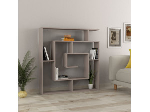 Librería de madera "Labirent" - 125 x 22 x 129 cm - Marrón moca claro 2