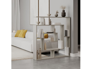 Librería de madera "Labirent" - 125 x 22 x 129 cm - Arenisca 2