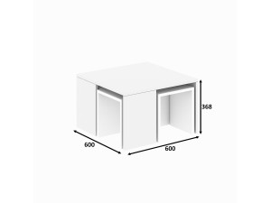 Lote de mesas de centro de madera "Ortanca" - 60 x 60 x 37 cm - Blanco
