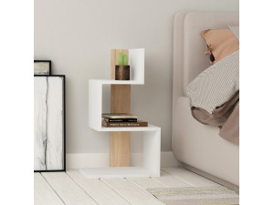 Mesa auxiliar de madera "Rosie" - 42 x 30 x 72 cm - Roble blanco 2