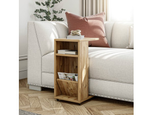 Mesa auxiliar de madera "Filinta" - 30 x 40 x 63 cm - Marrón 2