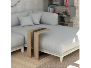 Mesa auxiliar de madera "Muju" - 30 x 40 x 57 cm - Roble-Antracita 2