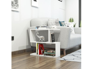 Mesa auxiliar de madera "Lale" - 60 x 20 x 55 cm - Blanco 2
