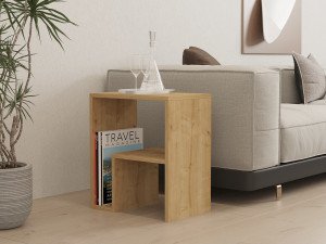 Mesa auxiliar de madera "Yepa" - 45 x 29 x 51 cm - Roble zafiro 2