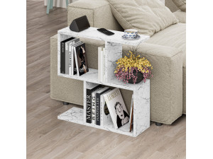 Mesa baja de madera "Homemania" 60 x 20 x 60 cm - mármol de Carrara 2