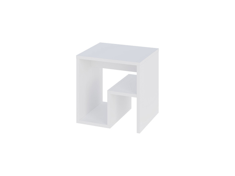 Mesa auxiliar de madera "Bon" 40 x 35 x 40 cm - Blanco