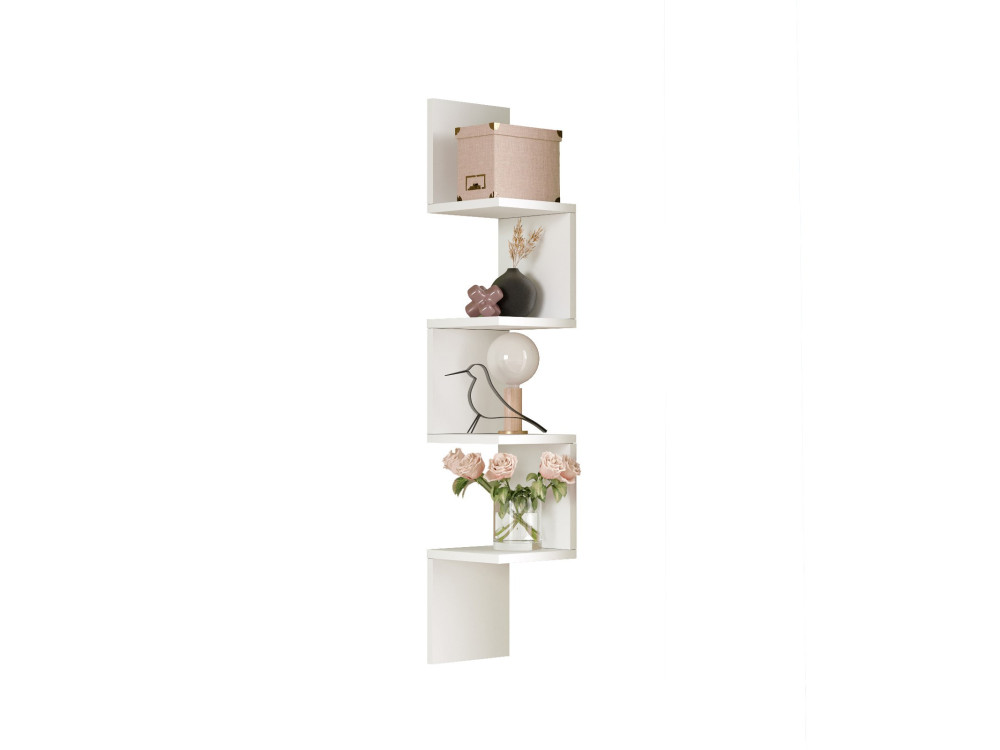 Estante de pared de madera "WL9" - 22 x 22 x 117 cm - Blanco