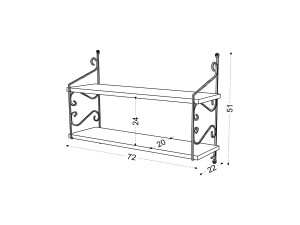 Estantería de pared de madera "Seramoni" - 72 x 22 x 51 cm - Topo