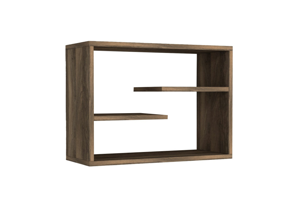 Estantería de pared de madera "Tino" - 60 x 19 x 44 cm - Nogal