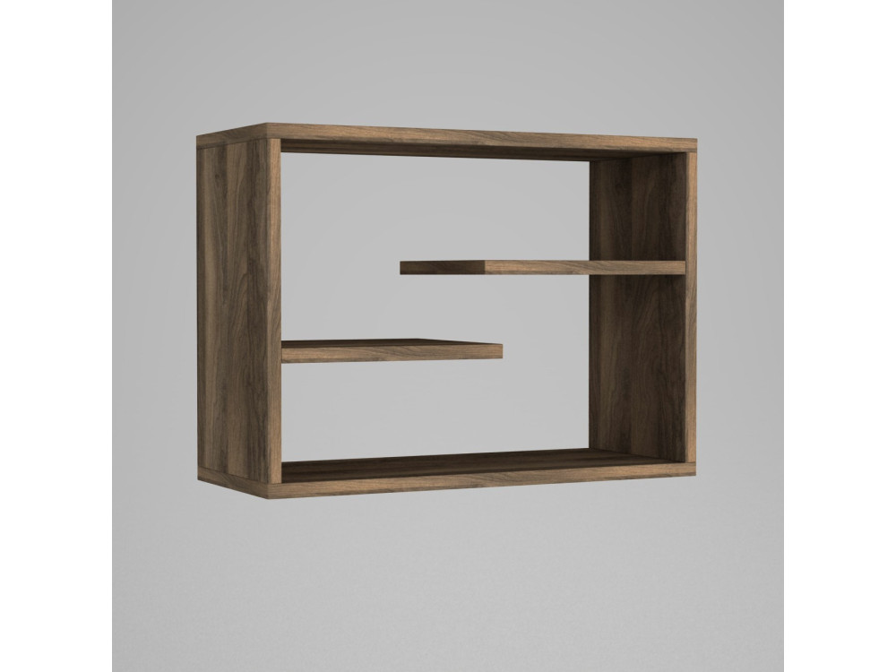 Estantería de pared de madera "Tino" - 60 x 19 x 44 cm - Nogal
