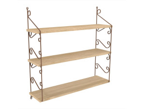 Estantería de pared de madera "Seramoni" 72 x 20 x 80 cm - Roble