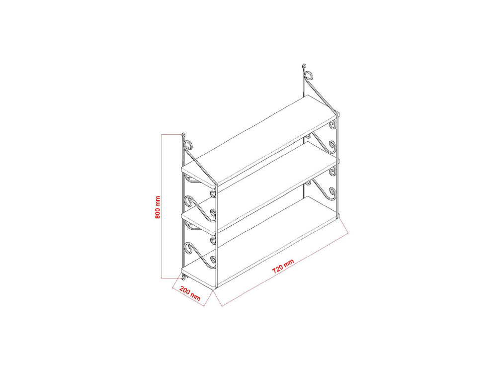 Estante de pared de madera "Seramoni" 72 x 20 x 81 cm - Blanco