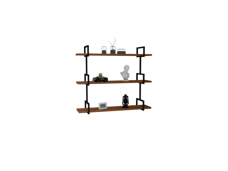 Estantería de pared de madera "Uras" - 87 x 22 x 76 cm - Nogal