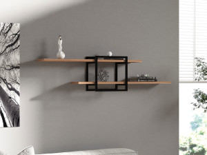 Estantería de pared de madera "Mone" - 120 x 18 x 30 cm - Pino Atlántico 2
