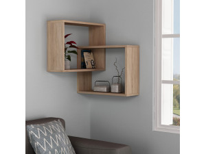 Estantería de pared de madera "Ring" - 68 x 60 x 68 cm - roble Sonoma 2