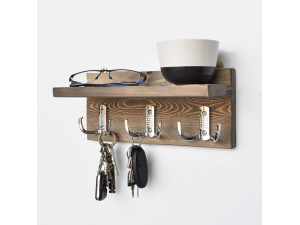 Estantería de pared de madera "Aa031" - 30 x 11 x 13 cm - Nogal 2