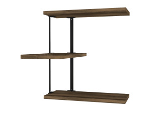 Estantería de pared de madera "Frisbi" - 45 x 20 x 47 cm - NogalNegro