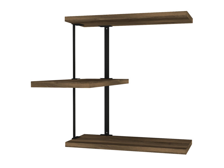 Estantería de pared de madera "Frisbi" - 45 x 20 x 47 cm - NogalNegro