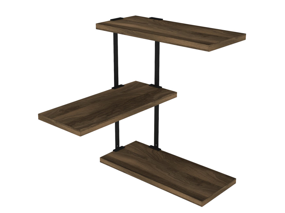 Estantería de pared de madera "Frisbi" - 45 x 20 x 47 cm - NogalNegro