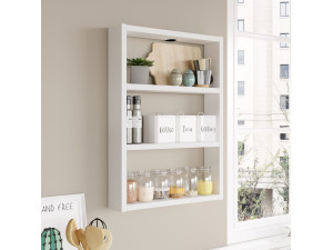 Estantería de pared de madera "PR1" - 43 x 9 x 60 cm - Blanco 2