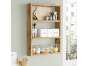 Estantería de pared de madera "PR1" - 43 x 9 x 60 cm - pino atlántico 2