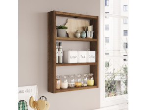 Estantería de pared de madera "PR1" - 43 x 9 x 60 cm - Nogal 2