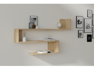 Estantería de pared de madera "Penne" - 120 x 20 x 71 cm - Roble zafiro 2