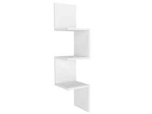 Estante de pared de madera "Esquina" - 25 x 25 x 105 cm - Blanco