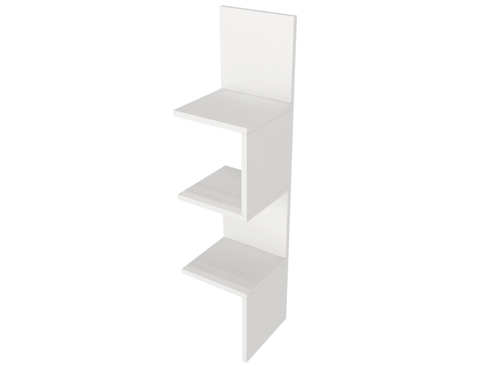 Estante de pared de madera "Esquina" - 25 x 25 x 105 cm - Blanco
