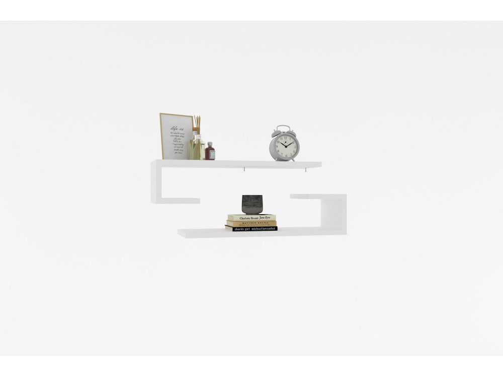 Estantería de pared de madera "Eldo" - 60 x 19 x 15 cm - Blanco