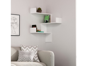 Estantería de pared de madera "Luksa" - 60 x 60 x 90 cm - Blanco 2