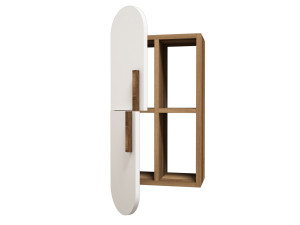 Estantería de pared de madera "Rosa" - 35 x 22 x 60 cm - NogalBlanco
