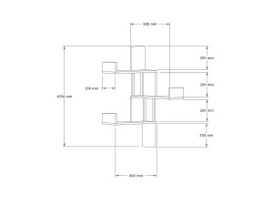 Estantería de pared de madera "Bombe" - 60 x 20 x 105 cm - Blanco