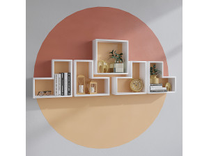Estantería de pared de madera "Elitra" - 180 x 15 x 59 cm - Blanco 2