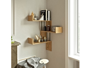 Estantería de pared de madera "VG17" - 60 x 60 x 109 cm - pino atlántico 2