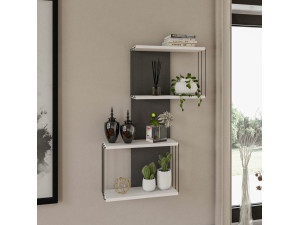 Estantería mural de madera "Destan" - 65 x 19 x 96 cm - Blanco 2