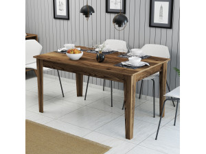 Mesa de comedor de madera "Milan500" - 145 x 88 x 75 cm - Marrón 2