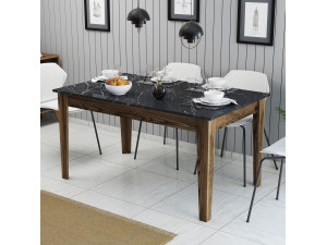 Mesa de comedor de madera "Milan500" - 145 x 88 x 75 cm - Negra 2