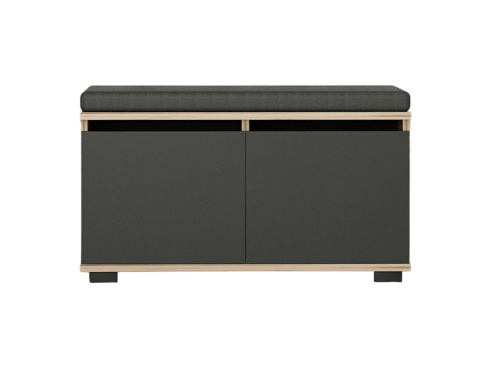 Zapatero de madera "Drago" - 80 x 35 x 42 cm - Gris antracita