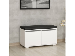 Zapatero de madera "Drago" - 80 x 35 x 42 cm - Blanco 2