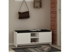 Zapatero de madera "Zulla" - 110 x 37 x 43 cm - Blanco 2