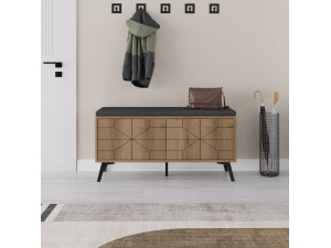 Mueble zapatero de madera "Dune" - 107 x 35 x 55 cm - Marrón 2