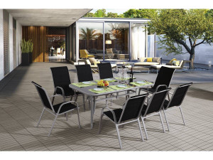Comedor de jardín Cordoba XL 180 - "Phoenix" - Negro 2