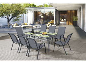 Conjunto de comedor de jardín Córdoba XL 180 de 8 plazas - Gris 2