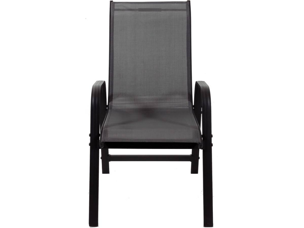 Conjunto De Jardín Mesa + 6 sillas de Textileno "Córdoba + Porto" - Gris Oscuro