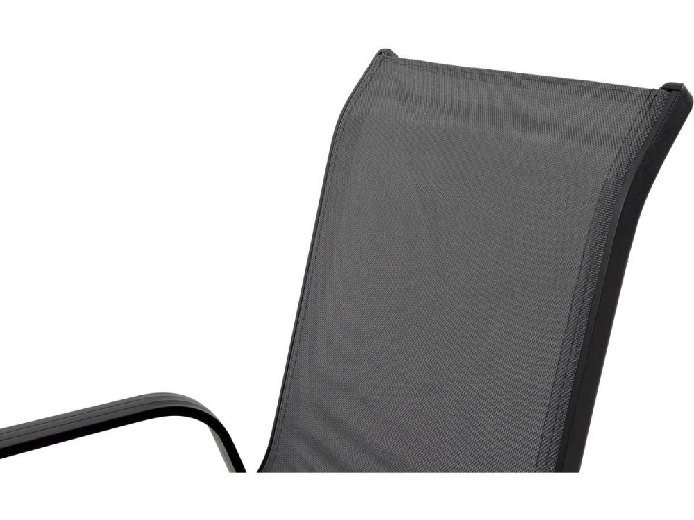 Conjunto De Jardín Mesa + 6 sillas de Textileno "Córdoba + Porto" - Gris Oscuro