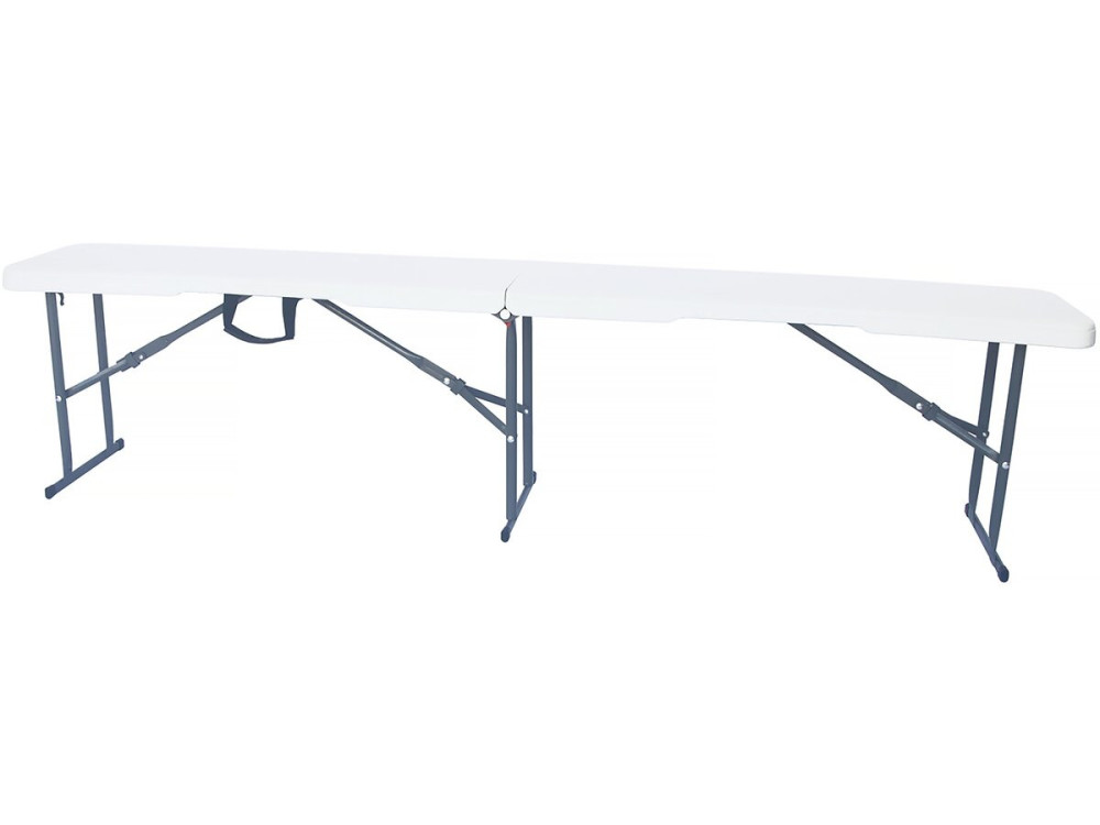 Conjunto de mesa de jardín plegable + 2 bancos "Foldy" - Blanco