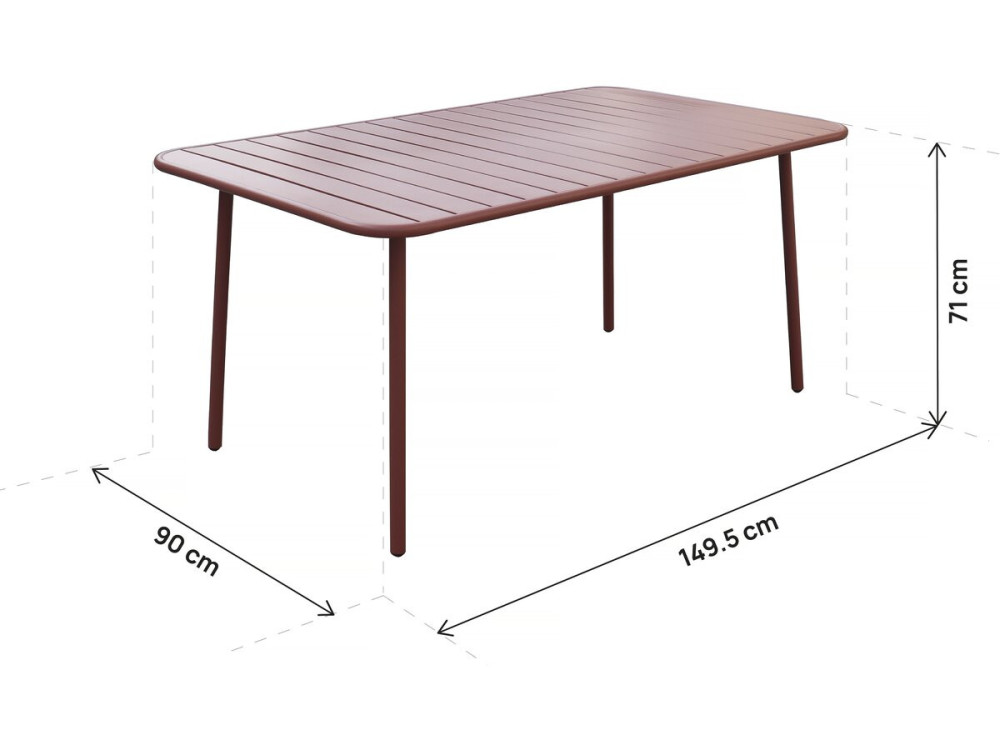 Conjunto de muebles de jardín metálicos "Bilbao" - 6 plazas - Terracota